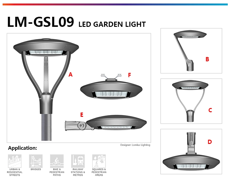 Manufacturer Supplier Factory Cn ODM OEM Die-Casting Aluminum 20-120W Power Saving IP66 Light Waterproof Solar Post Top Garden Light Housing LED Street Light