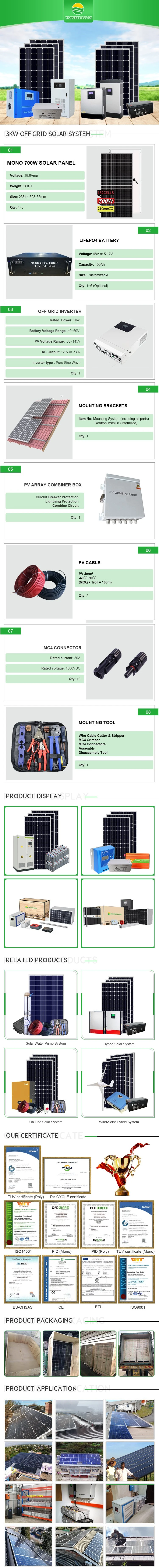 Yangtze Easy Installation 2000W Solar Home LED Lighting System Kit